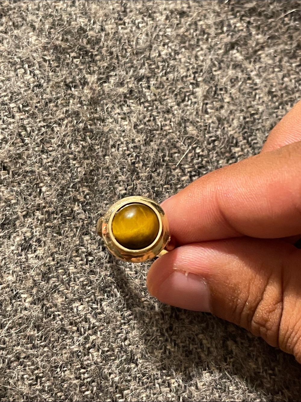Gold Tiger's Eye Dome Statement Ring - Women's Jewelry